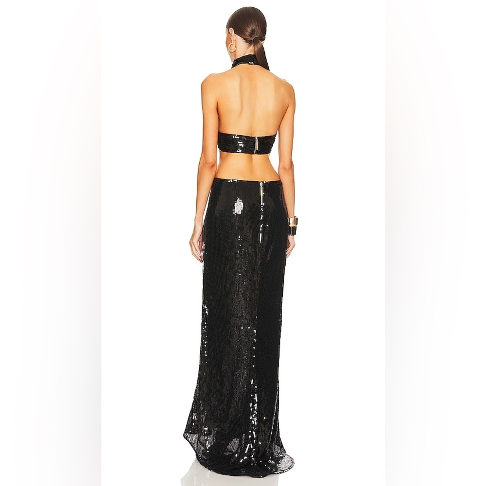 $1400 NWT Bronx and Banco Cross Noir Gown in Black - Picture 4 of 6